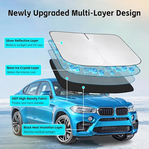 Miniatura 3 de Parasol para parabrisas delantero compatible con Toyota Highlander 2020-2023 2024 2025, protector de visera solar bloquea los rayos UV, parasol
