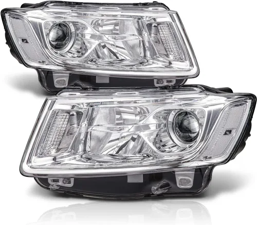 Miniatura 16 de M-AUTO Faros delanteros con bombillas LED premontadas de 6000 K compatibles con Jeep Grand Cherokee 14-16 Pre Facelift, carcasa cromada, esquinas