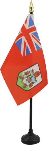 Miniatura 100 de Bandera de mesa de Anguila de 4 x 6 pulgadas, bandera de escritorio británica de Anguila, 5.9 x 3.9 in, palo y base de plástico negro AZ FLAG