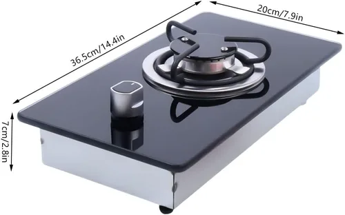 Miniatura 8 de Estufa de gas para autocaravana, quemador de vidrio templado, estufa de gas GLP para barco, caravana, caravana, cámper, estufa de gas de varios