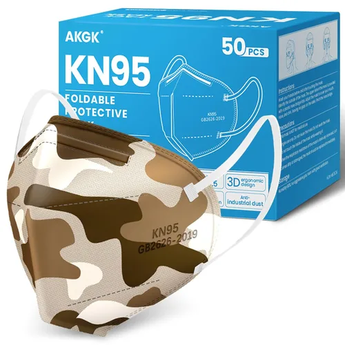 Miniatura 9 de akgk Mascarilla KN95 de 50 unidades, mascarillas de protección transpirable, mascarillas KN95 negras de 5 capas, máscaras de seguridad contra