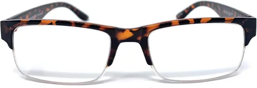 Miniatura 7 de The Boston - Lentes de lectura de media llanta, unisex, semiraras, cuadrados, con marco TR-90 + 3.00 negro