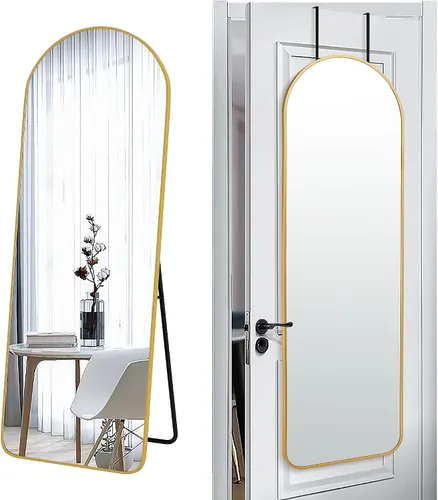 Miniatura 16 de SCWF-GZ 47x14 Espejo de longitud completa para colgar en la puerta trasera o montar en la pared, con marco de aluminio metálico en arco