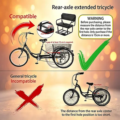 Miniatura 4 de Los asientos para niños con cinturones de seguridad son adecuados para bicicletas de tres ruedas para adultos de 24 pulgadas y pueden acomodar a dos