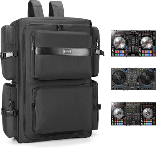 Miniatura 6 de Rabjen Mochila para DJ para Conciertos en Clubes, Estuche para Mezclador DJ Compatible con Pioneer DDJ-SR2, Pioneer DDJ-FLX6-GT, RANE ONE y Más