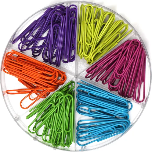 Miniatura 8 de Clips de papel de colores de 1.102 in, 480 piezas, mezclados, medianos (A1-28MM480PCSCLRPC)