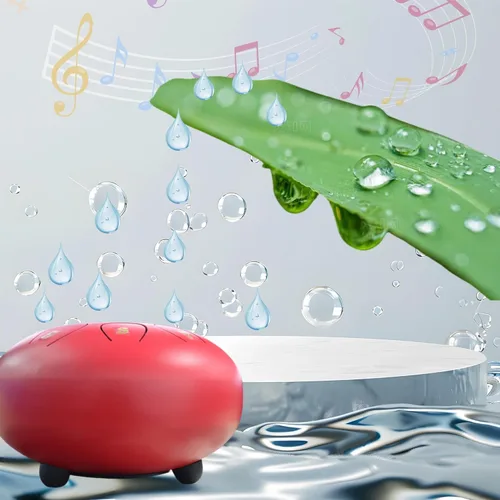 Miniatura 2 de REGIS Tambor metálico de lengüetas, de acero, 6 pulgadas, 8 notas musicales, instrumento de percusión, tambor de lluvia para exteriores, regalo