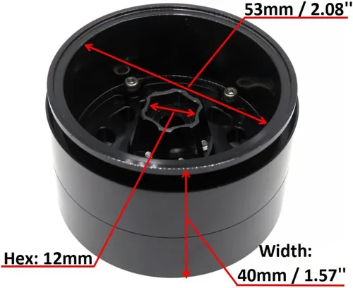 Miniatura 4 de hobbysoul RC 2.2 - Ruedas Beadlock ajustables, 4 llantas de desplazamiento de 1.57 pulgadas de ancho (1.575 in) para Gen8 Everest Gen 7 Pro / SCX10