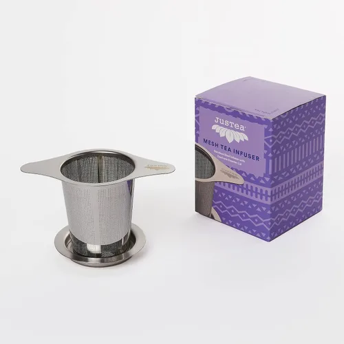 Miniatura 3 de Infusor de té de hojas sueltas con tapa de posavasos de doble uso, colador de té apto para lavavajillas, acero inoxidable 18/8, se adapta a tazas