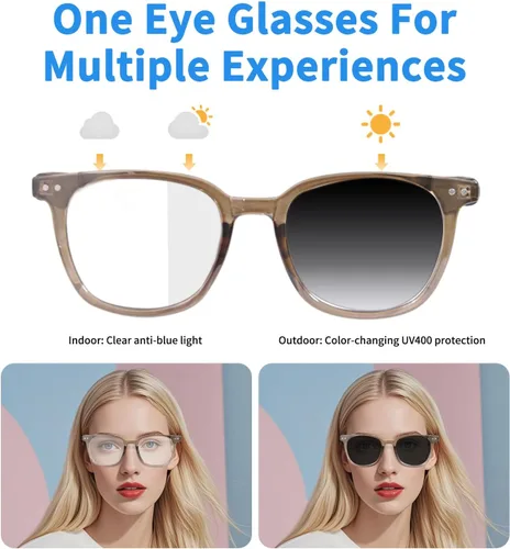 Miniatura 4 de Gafas inteligentes para mujeres y hombres, anteojos de audio Bluetooth con lentes que cambian de color, altavoces de sonido de oído abierto, carga