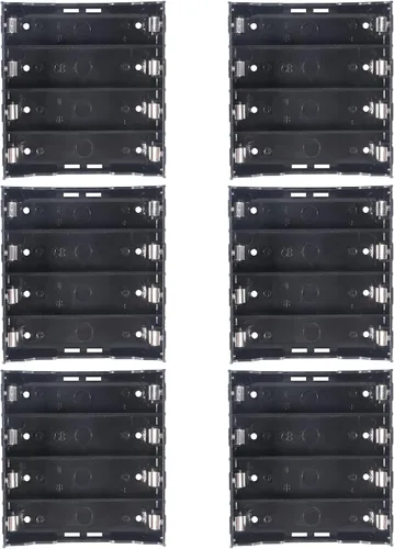 Miniatura 10 de DORHEA 18650 Soporte para batería con pasadores, 14 piezas, 1 ranura x 3.7 V, caja de almacenamiento de batería de plástico negro, caja de clip