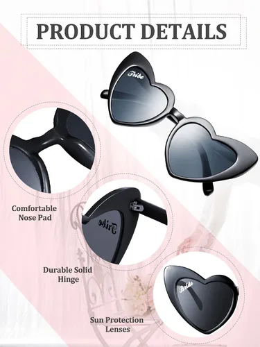 Miniatura 3 de Flutesan 12 pares de lentes de sol para despedida de soltera para dama de honor, lentes de sol de corazón para boda y despedida de soltera