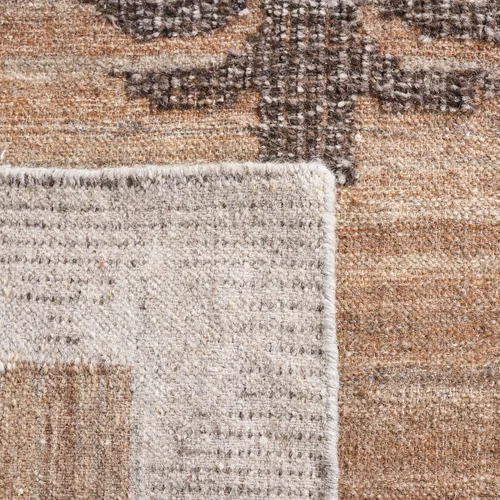 Miniatura 8 de SAFAVIEH Kenya Collection - Alfombra decorativa de 3 x 5 pies, marrón y carbón, lana tribal anudada a mano, ideal para zonas de alto tráfico