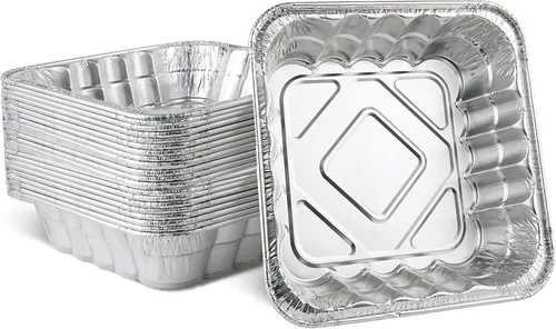 Miniatura 16 de PLASTICPRO Moldes desechables cuadrados de papel de aluminio de 8'' x 8'' x 2'' pulgadas para hornear - Utensilios de repostería perfectos
