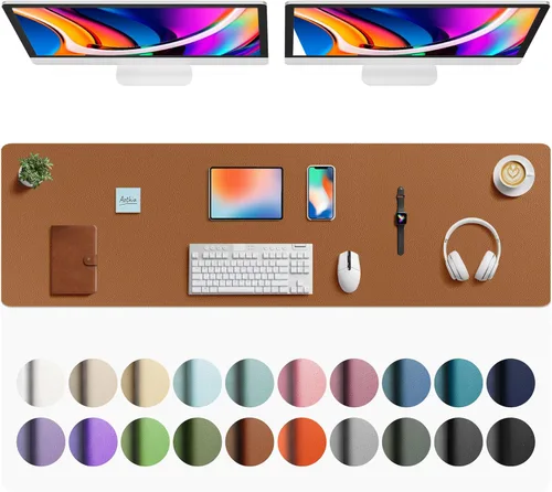 Miniatura 212 de Aothia - Protector de escritorio de cuero sintético, base para mouse, superficie antideslizante e impermeable para escribir y para laptop