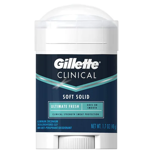 Gillette Desodorante antitranspirante clínico, Ultimate Fresh Advanced Solid 1.70 oz (paquete de 3)