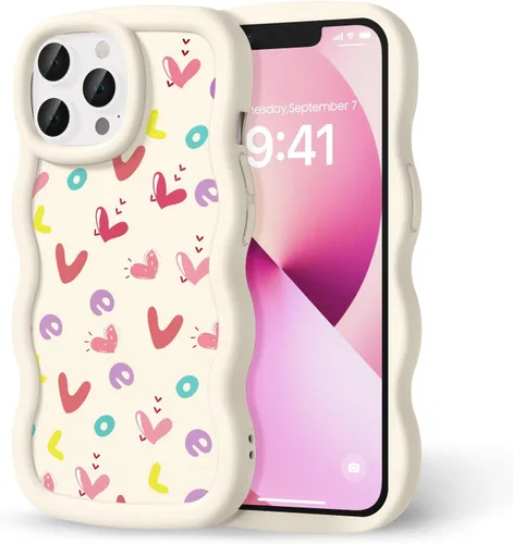 Miniatura 143 de Compatible con iPhone SE/8/7 Funda para Mujeres y Niñas, Marco Ondulado Rizado con Patrón Lindo, Estética Delgada Suave Silicona TPU Parachoques