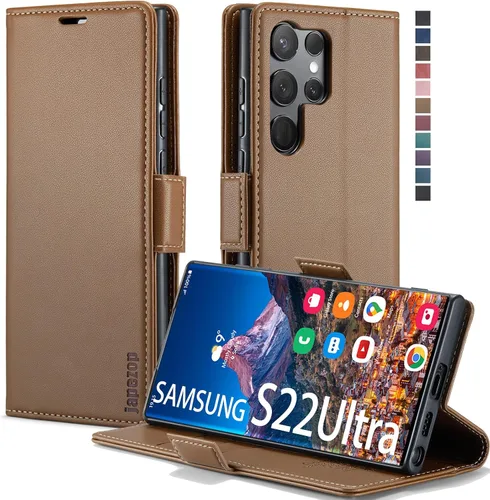 Miniatura 35 de Funda tipo cartera para Samsung Galaxy S22 5G con tarjetero y función atril, bloqueo magnético RFID, funda de piel con tapa para Galaxy S22 5G
