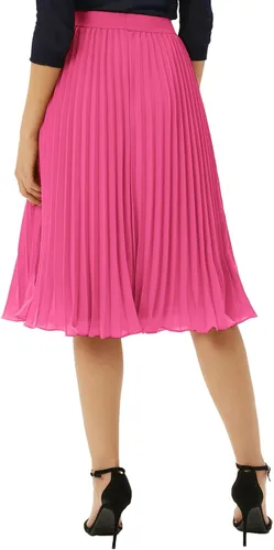 Miniatura 121 de GRACE KARIN - Falda plisada de gasa para mujer, con cintura alta y elástica, vuelo, corte acampanado y longitud por debajo de la rodilla