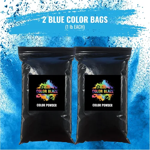 Miniatura 5 de Color Blaze Black-Out Baby Polvo de Revelación de Género - 2 libras de Polvo de Color Azul para Niño, Perfecto para Automóvil, Burnout