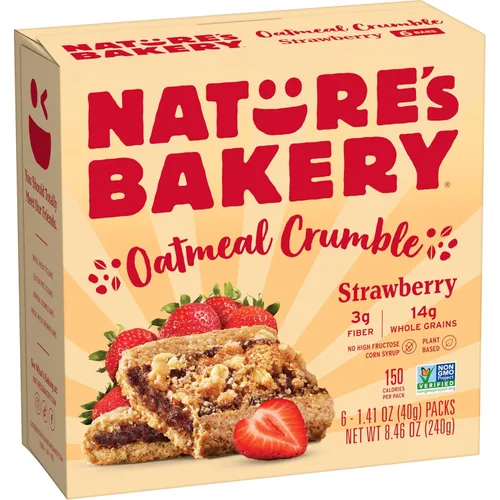 Miniatura 11 de Nature's Bakery Barras de desmoronamiento de avena, manzana, fruta real, veganas, sin OMG, barra de desayuno, 1 caja con 6 paquetes, 6