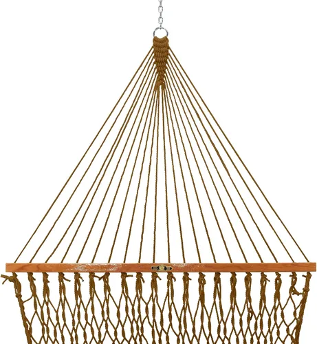 Miniatura 4 de Original Pawleys Island Hamaca individual de cuerda DuraCord marrón antiguo – 12 pies x 50 in., 1 persona, capacidad de 450 libras, barra