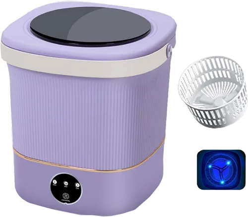 Miniatura 8 de Lavadora portátil, pequeña lavadora, lavadora para bebés, gran capacidad de actualización de 12 litros, para camping, caravana, viajes, espacios Azul