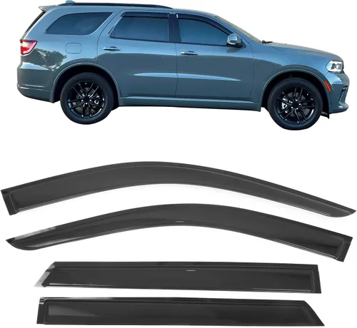 Miniatura 9 de IKON MOTORSPORTS - Visera de ventana compatible con Dodge Durango 2011-2026, 4 piezas de humo acrílico, protección contra la lluvia, protección