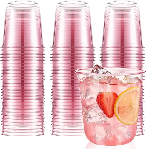 Miniatura 13 de Ziliny 100 copas de vino de plástico de 9 onzas sin tallo, desechables, copas de vino de plástico para fiestas, bodas, cumpleaños, cócteles