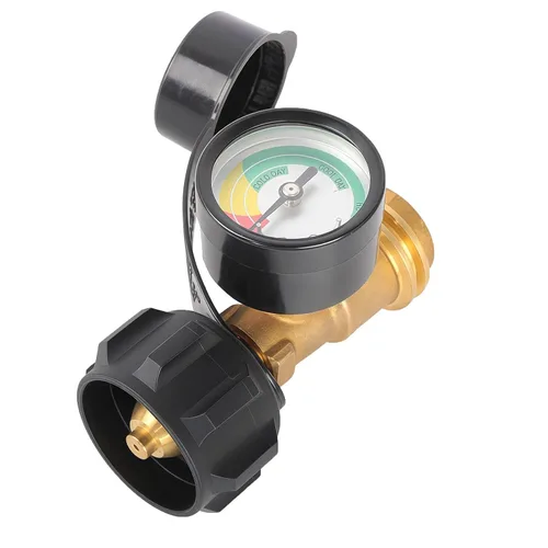 Medidor de tanque de propano apto para autocaravanas, cilindros, parrillas de gas, calentadores, autocaravanas y más, conexión QCC1/tipo 1, para