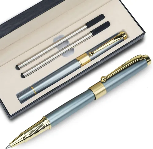 Miniatura 16 de YIVONKA - Bolígrafo de bola recarga negra, lujoso bolígrafo de línea de 0.5mm, el mejor set de regalo de bolígrafo para hombres y mujeres Dorado