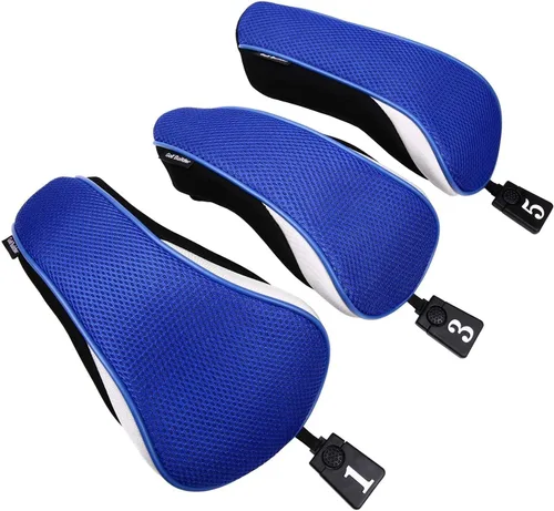 Miniatura 7 de Sword &Shield sports 3 unids/set conductor # 1 3 5 Fairway cubierta de madera del club de golf Headcover Negro