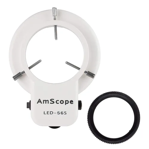 Miniatura 2 de AmScope LED-56S-ZK 56 microscopio anillo luz LED anillo luz iluminador con atenuador para microscopio estéreo