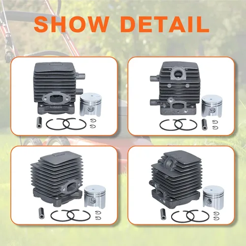Miniatura 5 de Pistón de cilindro de 1.339 in para Stihl FS75 FS80 FS85 HT70 HS80 HS85 KA85 SP81 SP85 HT75, Cylionder, Kit de pistón, filtro de combustible, Flter