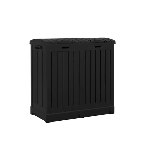 Miniatura 9 de Suncast Cubo de basura comercial para exteriores de 33 galones con escondite con tapa para bolsas de basura de 30 a 33 galones para garaje, patio