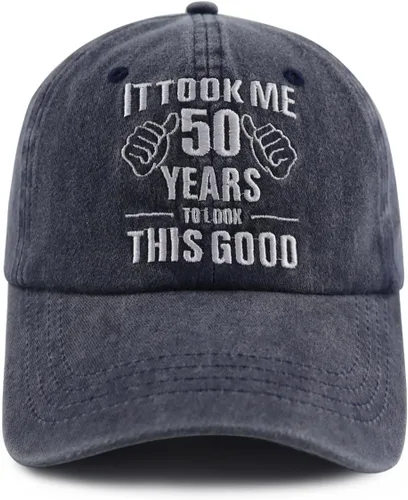 It Took Me 50 Years to Look This Good Hat para mujeres y hombres, divertida gorra de béisbol ajustable bordada 50 cumpleaños
