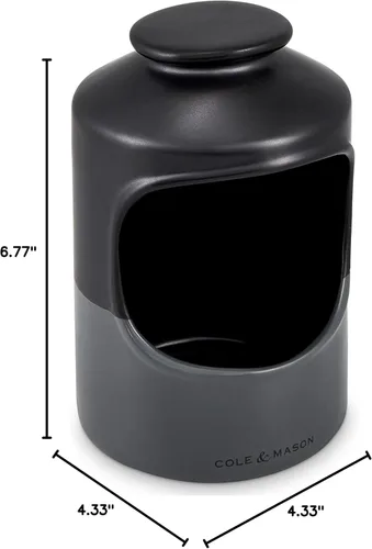 Miniatura 3 de Cole & Mason Strethall Cerdo de sal de cerámica – Soporte de sal de boca abierta para encimera de cocina – esencial absorbente de humedad
