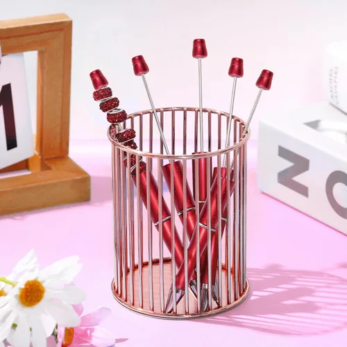 Miniatura 4 de jiebor 20 bolígrafos con cuentas rojas de plástico bolígrafos con cuentas de bola a granel con 50 tintas negras lindos y geniales bolígrafos de Rojo