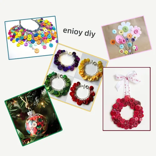 Miniatura 5 de 600-700 Piezas Botones Redondos de Resina Tamaños Variados para Manualidades Costura DIY Manual Pintura de Botones DIY Adorno Hecho a Mano Botones