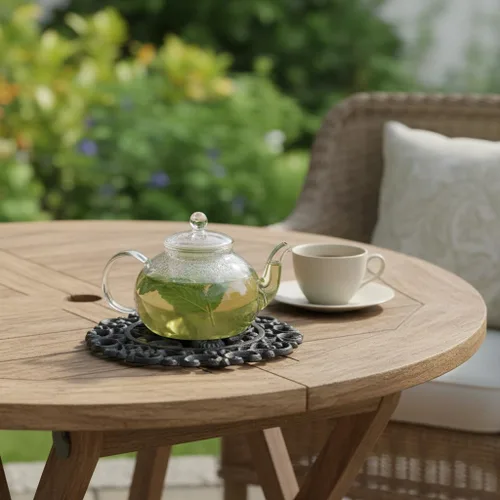 Miniatura 5 de Comfy Hour Salvamanteles decorativos de hierro fundido con cruz redonda de 9 pulgadas, soporte religioso para ollas calientes para cocina, soporte