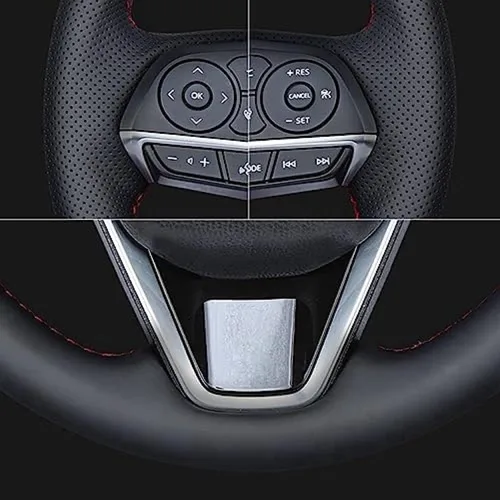 Cubierta de cuero negro del volante del coche para Nissan Qashqai X-Trail NV200 Rogue mano cosida cubierta del volante del coche