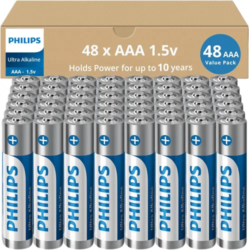 Miniatura 9 de PHILIPS Paquete de 12 pilas AA Batería doble A ultra alcalina de 1.5 V 132% más de potencia que el estándar de la industria Larga duración