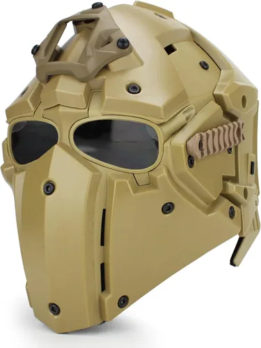Miniatura 24 de WoSporT - Casco táctico de obsidiana verde GOBL Terminator y máscara para caza, paintball, militar, cosplay, película, utilería 92-BK-azul