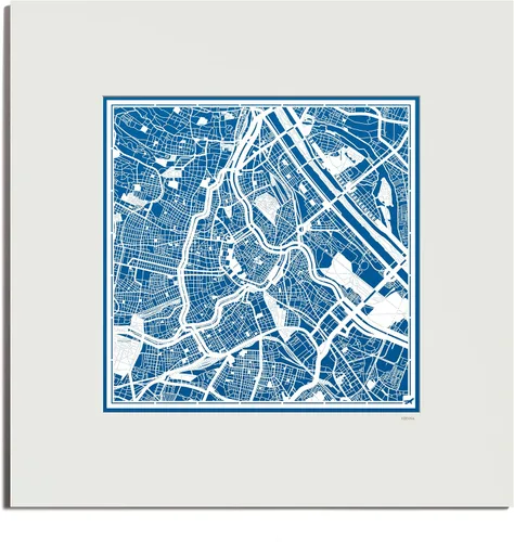 Miniatura 120 de O3 Design Studio Mapa de corte de papel Madrid negro mate de 20 x 20 pulgadas