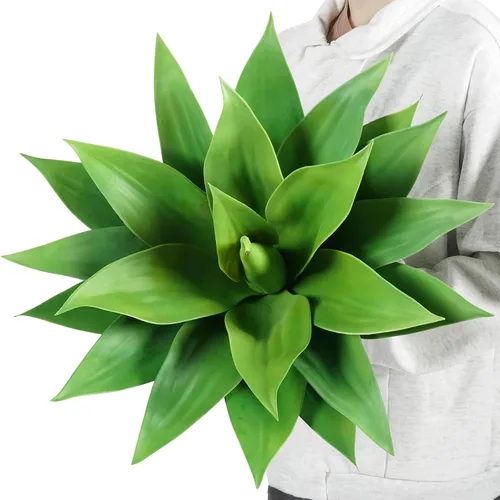 Velener Plantas artificiales de agave falsas, Plantas suculentas falsas para decoración de habitaciones, tallos de plantas de agave sintético sin