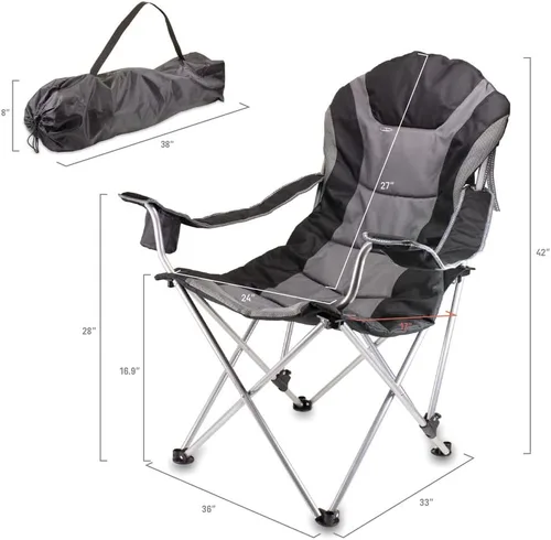 Miniatura 2 de Picnic TIME NCAA Arkansas Razorbacks Reclining Camp Chair - Beach Chair for Adults - Sports Chair with Carry Bag