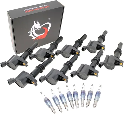 DRAGON FIRE PERFORMANCE Kit de afinación 8 piezas IRIDIUM Juego de bujías y bobinas de encendido compatibles con Ford 2004-08 F150 F250 F350 Truck