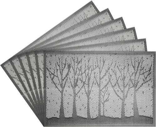 Miniatura 12 de Juego de 4 manteles individuales de PVC para cocina, aislamiento térmico y resistente a las manchas, rectangular, lavable, reciclado