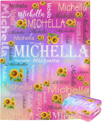 Miniatura 2 de Manta personalizada con nombre, manta personalizada con texto de girasol, regalo personalizado para el día de San Valentín, día de la madre, Color 09