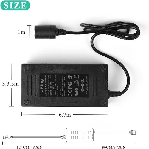 Miniatura 2 de Convertidor de CA a CC, 110-220V a 12V 96W 8A Adaptador de corriente de coche, adaptador de corriente para enchufe de encendedor de cigarrillos